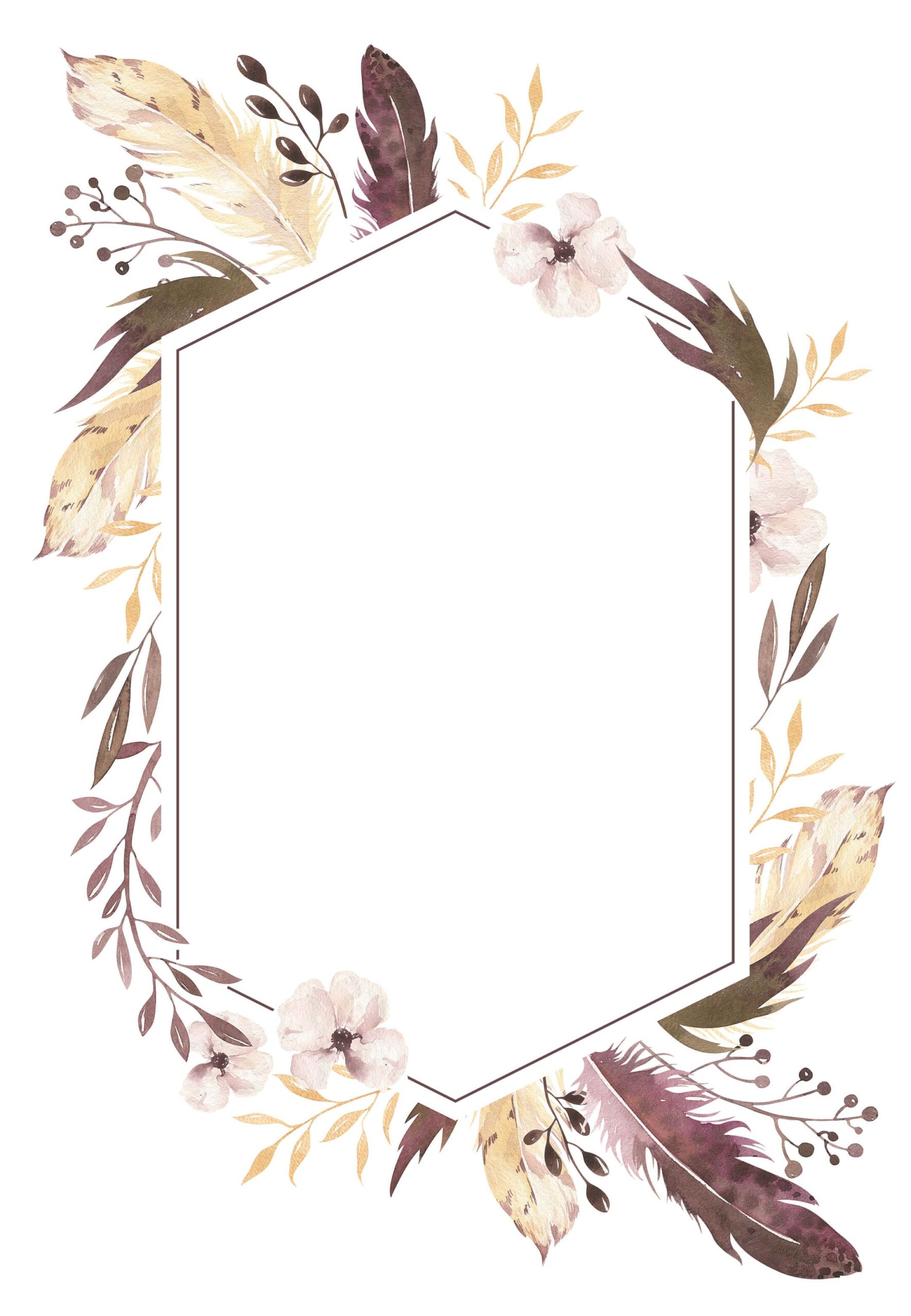 Boho Wedding Invitations Template 2021