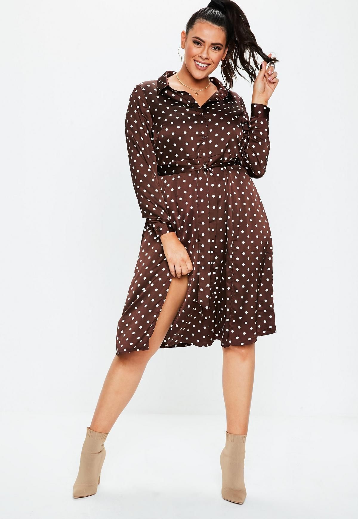 Brown Polka Dot Dress Plus Size Ideas