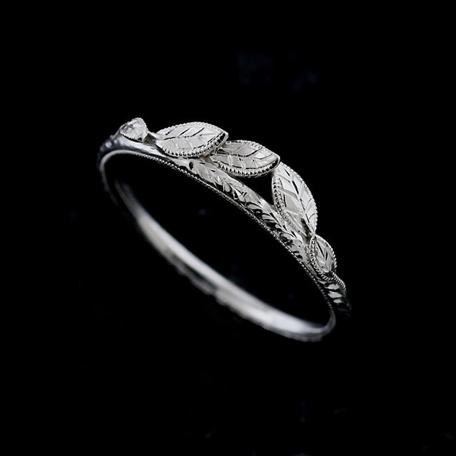 Leaf Wedding Band White Gold References