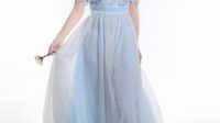 Tulle Maxi Dress Blue 2021