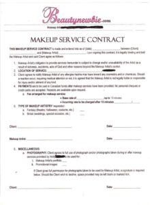 Makeup Artist Contract Template 2021