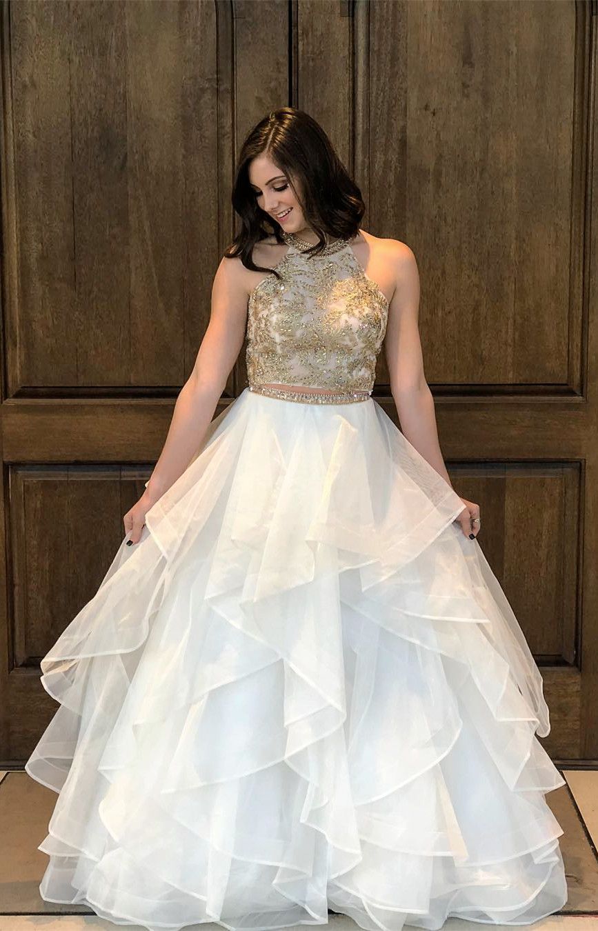 2 Piece White Formal Dress References