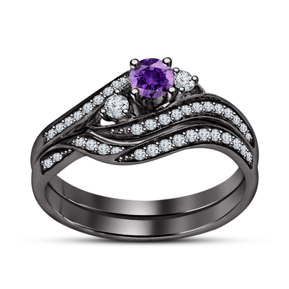 Purple Wedding Rings Sets References