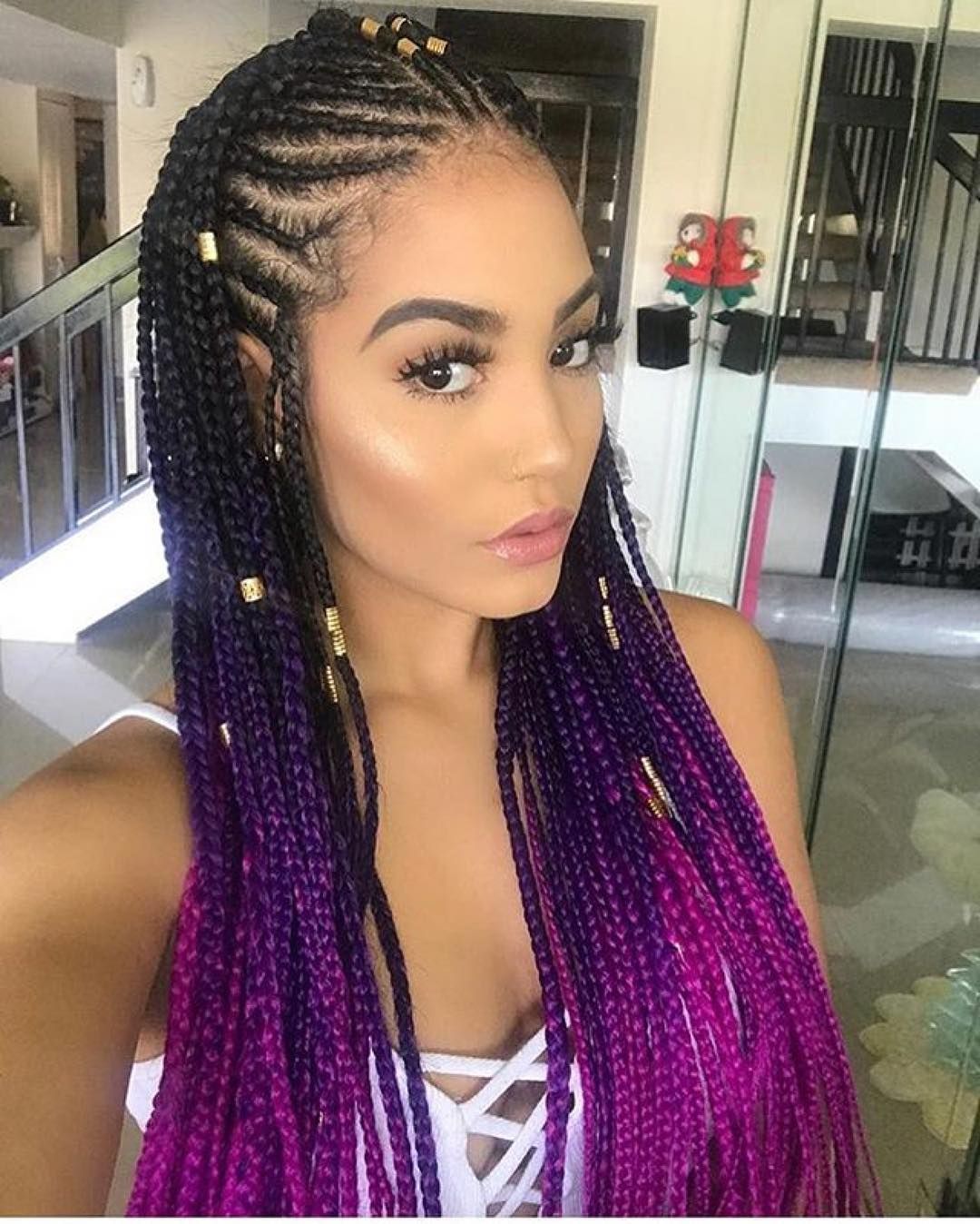 Cornrow Colored Braids Hairstyles References