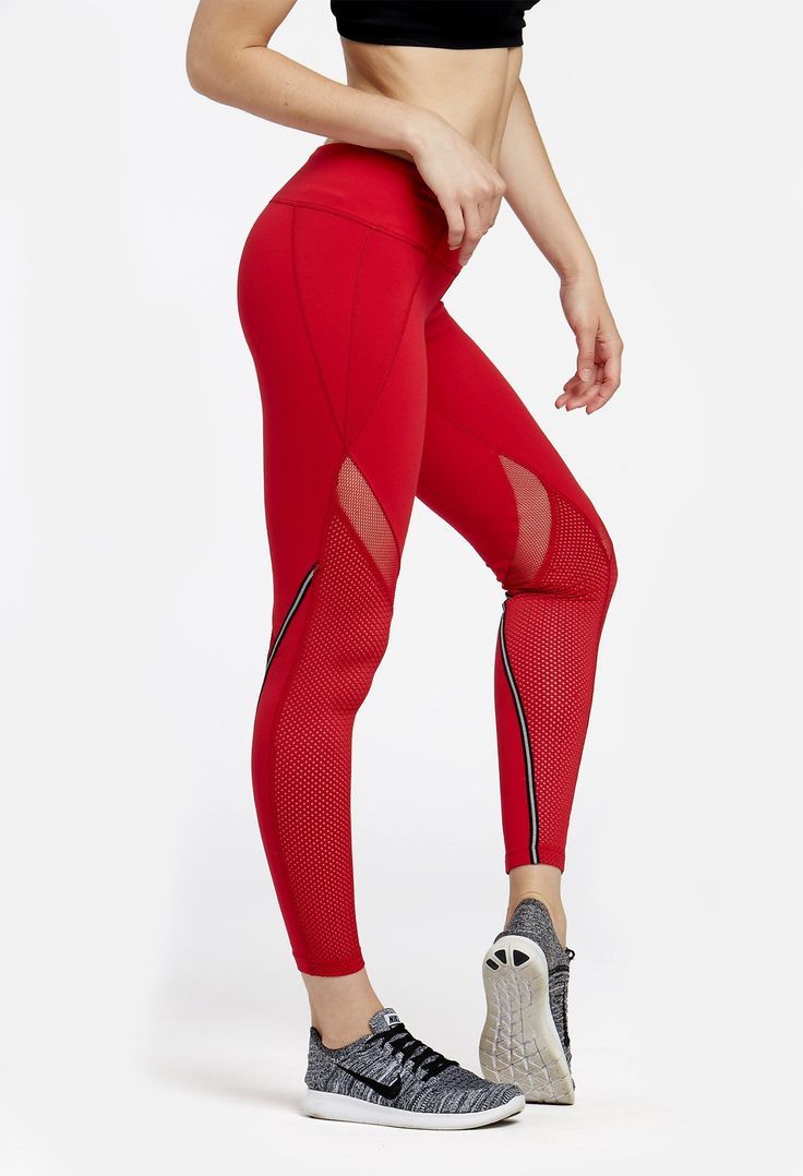 Red Leggings Gym Outfit