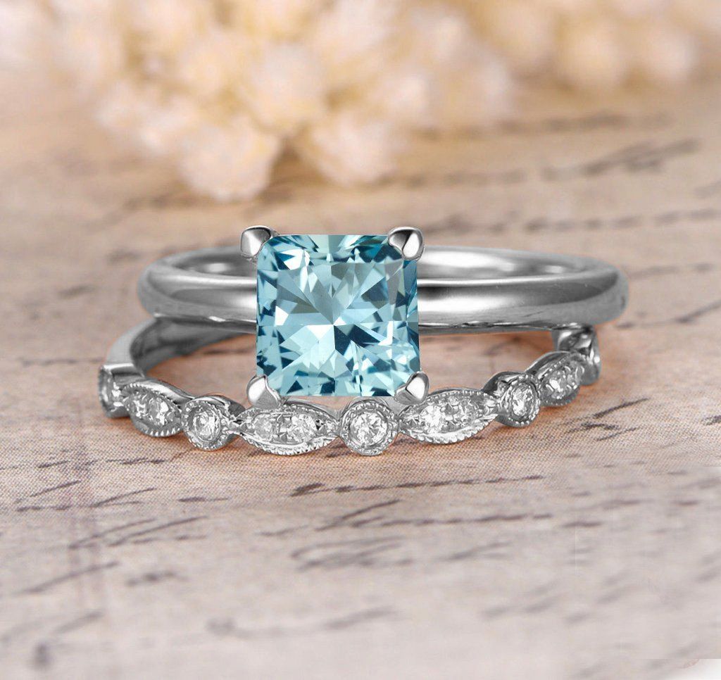 Aquamarine Wedding Ring Set References