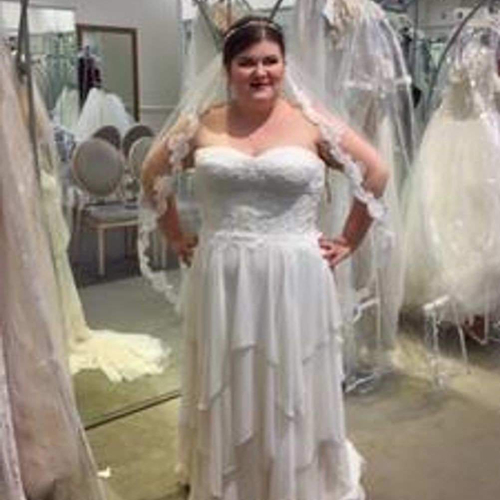 Corset Tiered Chiffon Plus Size Wedding Dress Melissa Sweet Ideas