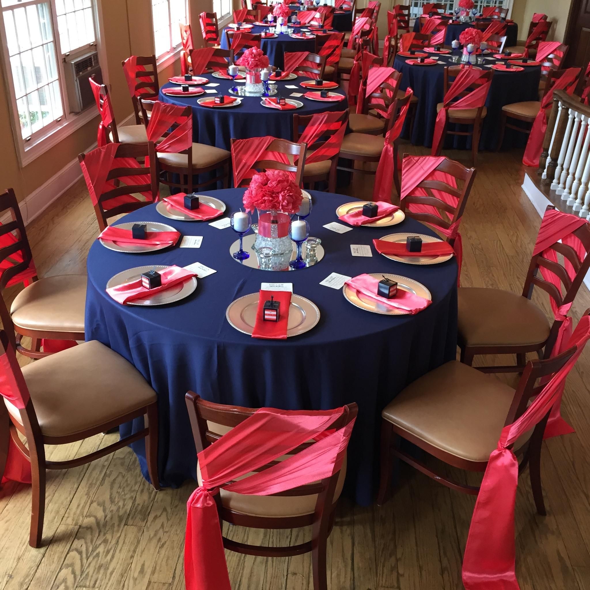 Navy Blue And Coral Wedding Reception References