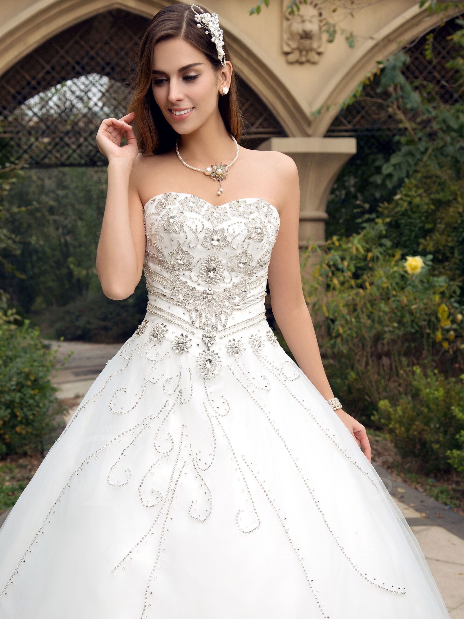 Rhinestone Wedding Dress Short References