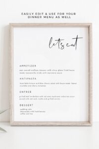 Wedding Bar Menu Examples References