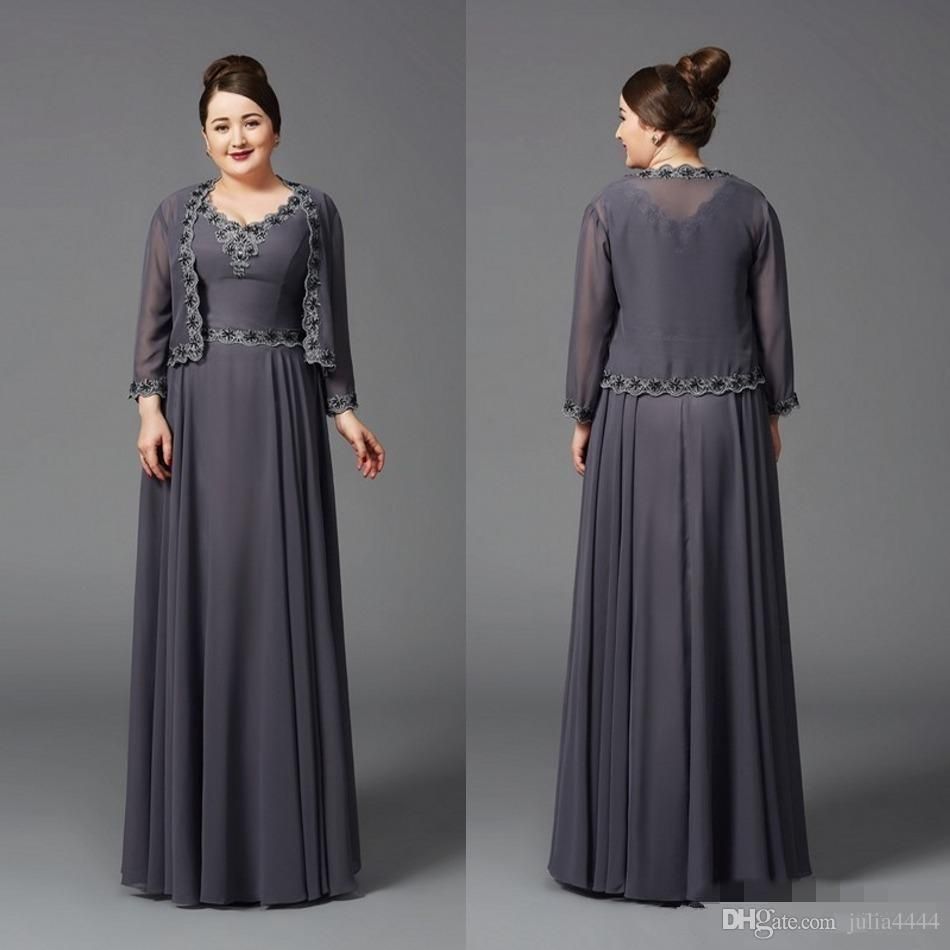 Grey Mother Of The Bride Dresses With Jackets 2021