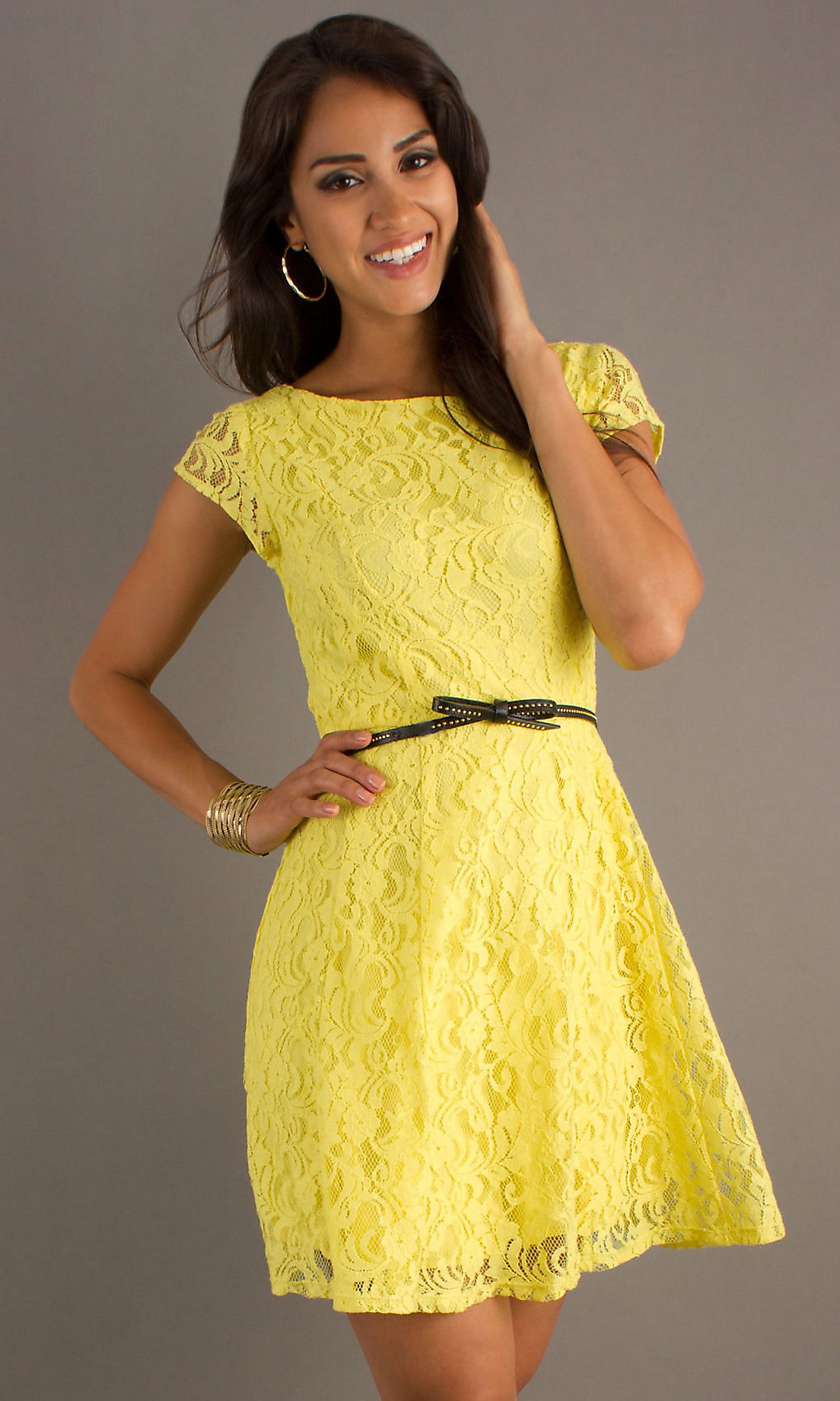 Yellow Lace Dress Short References