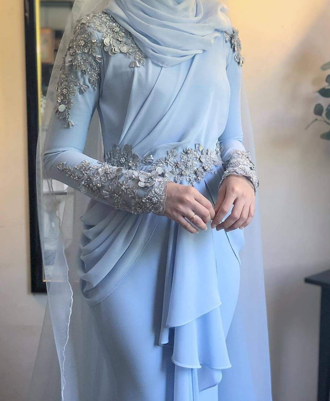 Baby Blue Wedding Dress Muslimah Ideas