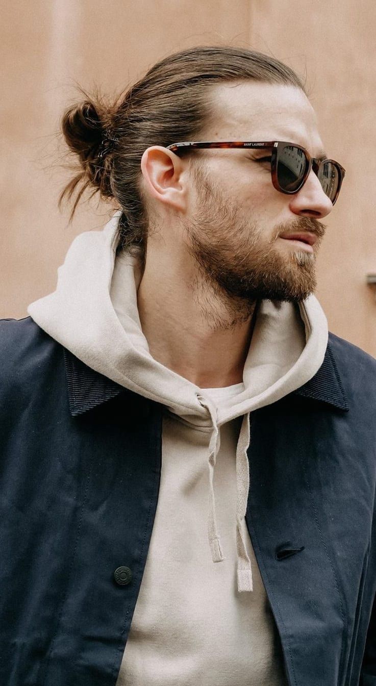 Man Bun Hairstyle With Beard Ideas